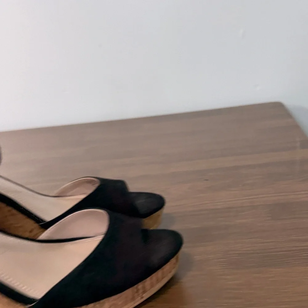 Charles By Charles David Black Cork Wedges Sz 8.5‎